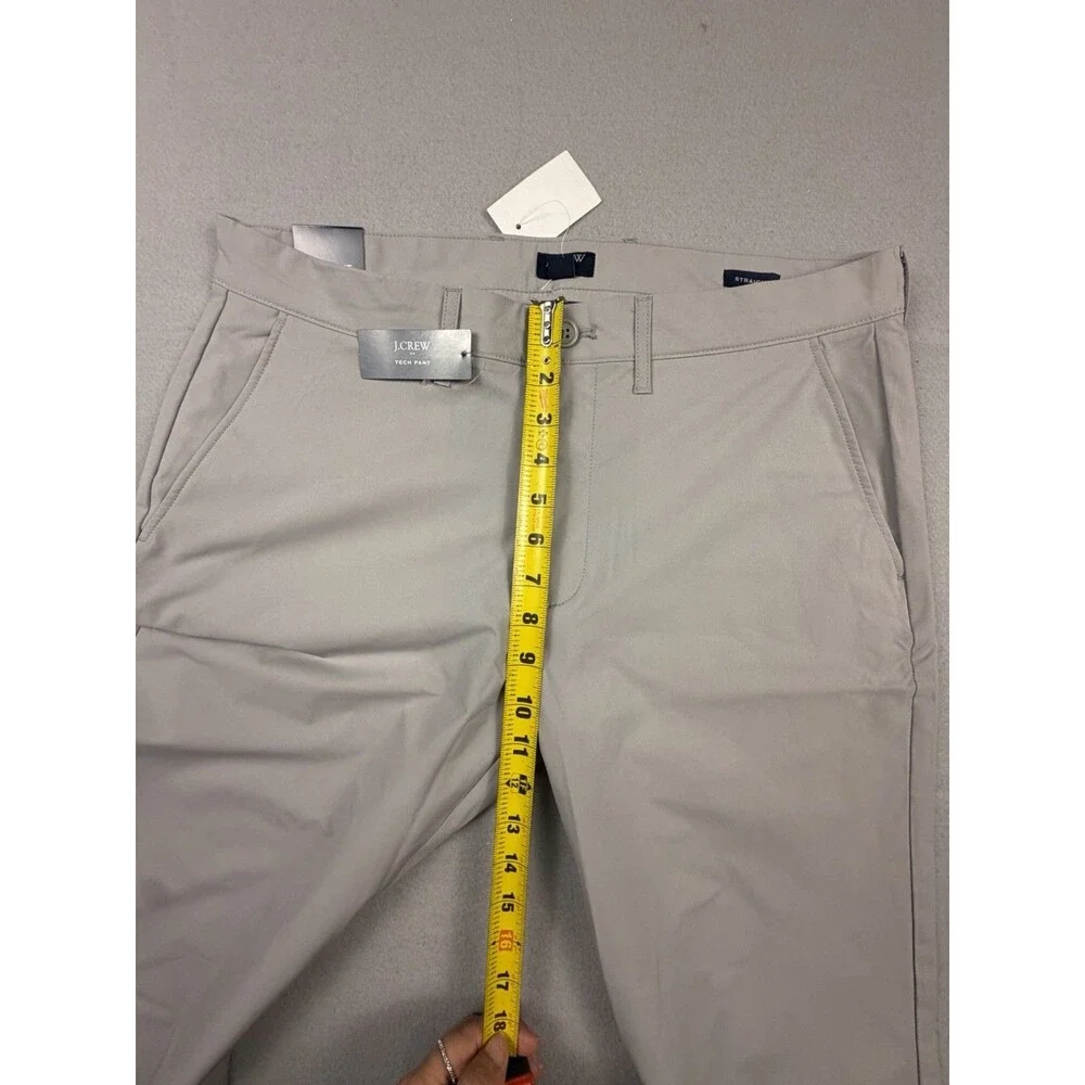 J.Crew Flex Tech Straight Fit Pants Gray Flat Front Slash Pockets 32